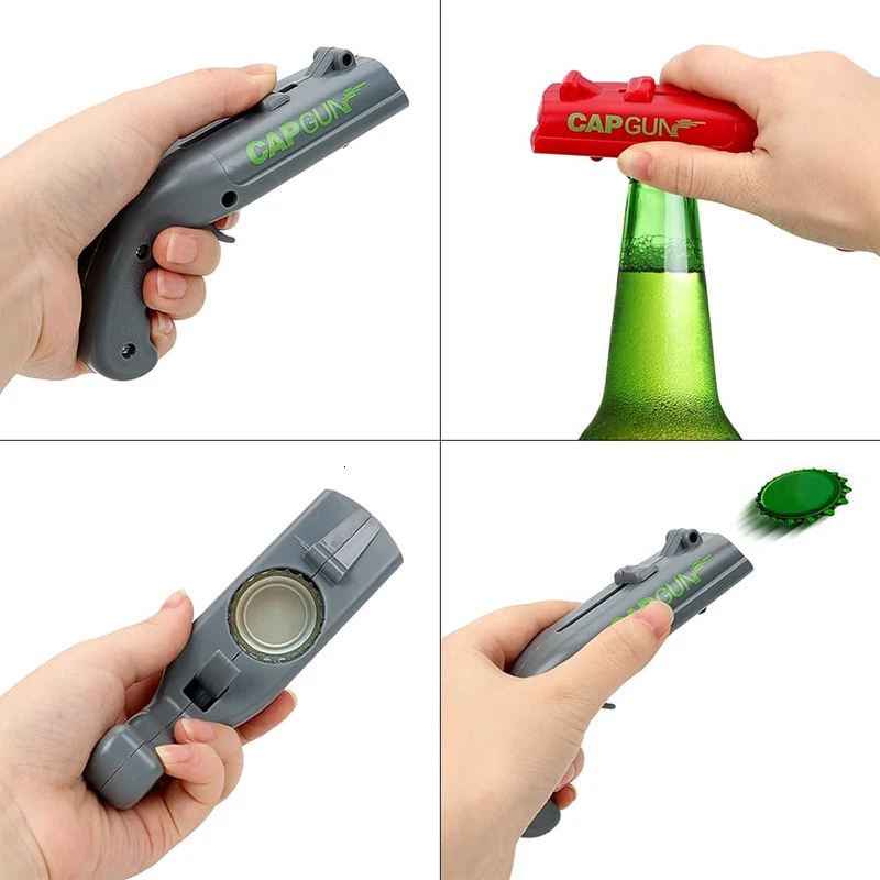 Creative Portable Cap Gun Bottle Opener Beer Bottles Open Capgun Drinking Opening Shooter Bar Outdoor Celebration 250414