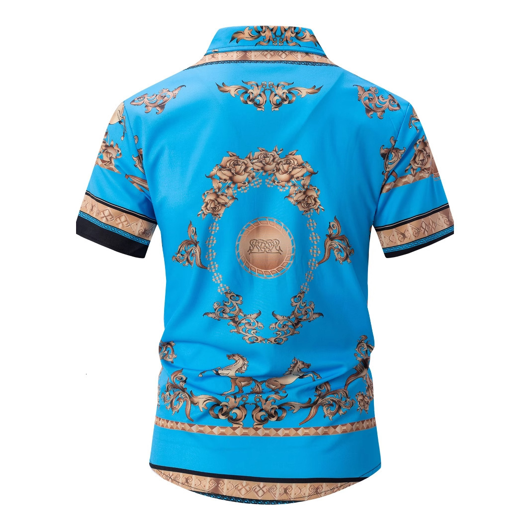 2025 Summer Mens Set Shirt Casual Loose Short Sleeve Shorts Beach Set