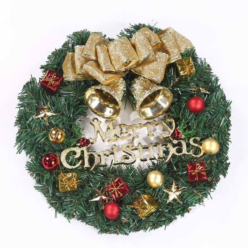 30CM Christmas Decoration Garland Front Door Window Decoration Christmas Wreath Pendant Ornament Navidad New Year Party SuppliesM251115