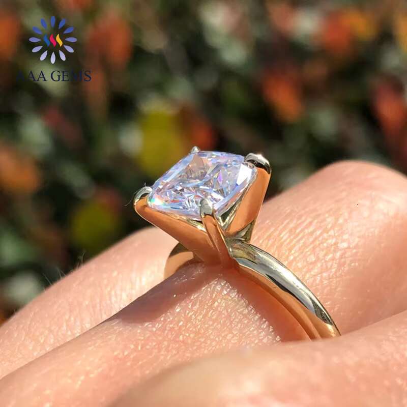 AAA Gems Engagement Wedding Ring Custom 14K White Gold 2.0 ct Cushion Lab Grown Diamond Solitaire Ring
