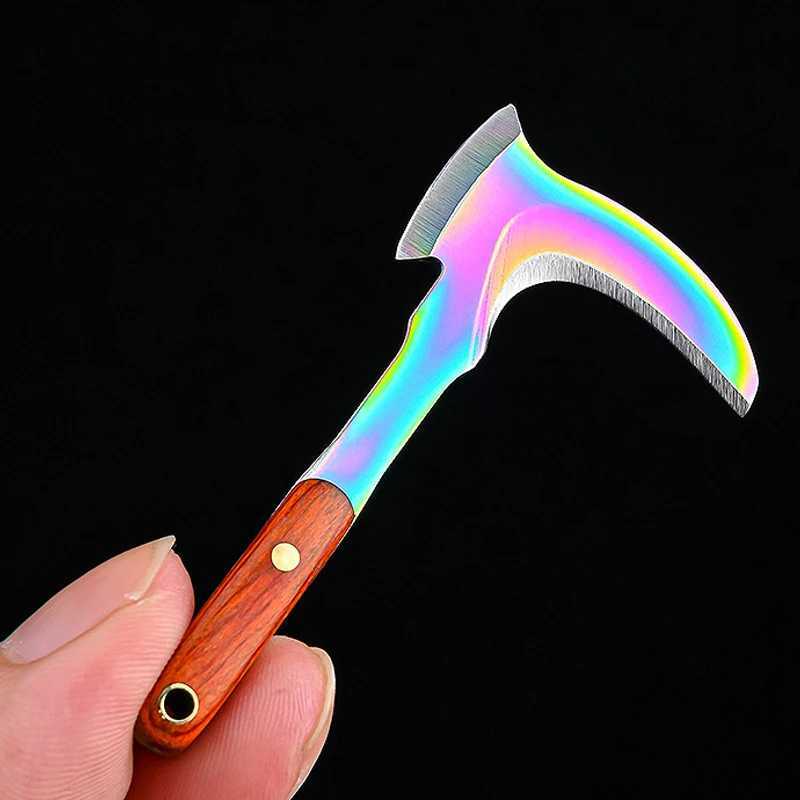 Mini sickle pendant keychain mini vegetable knife suspension keychain holder car keychain outdoor camping tool keychain M250415