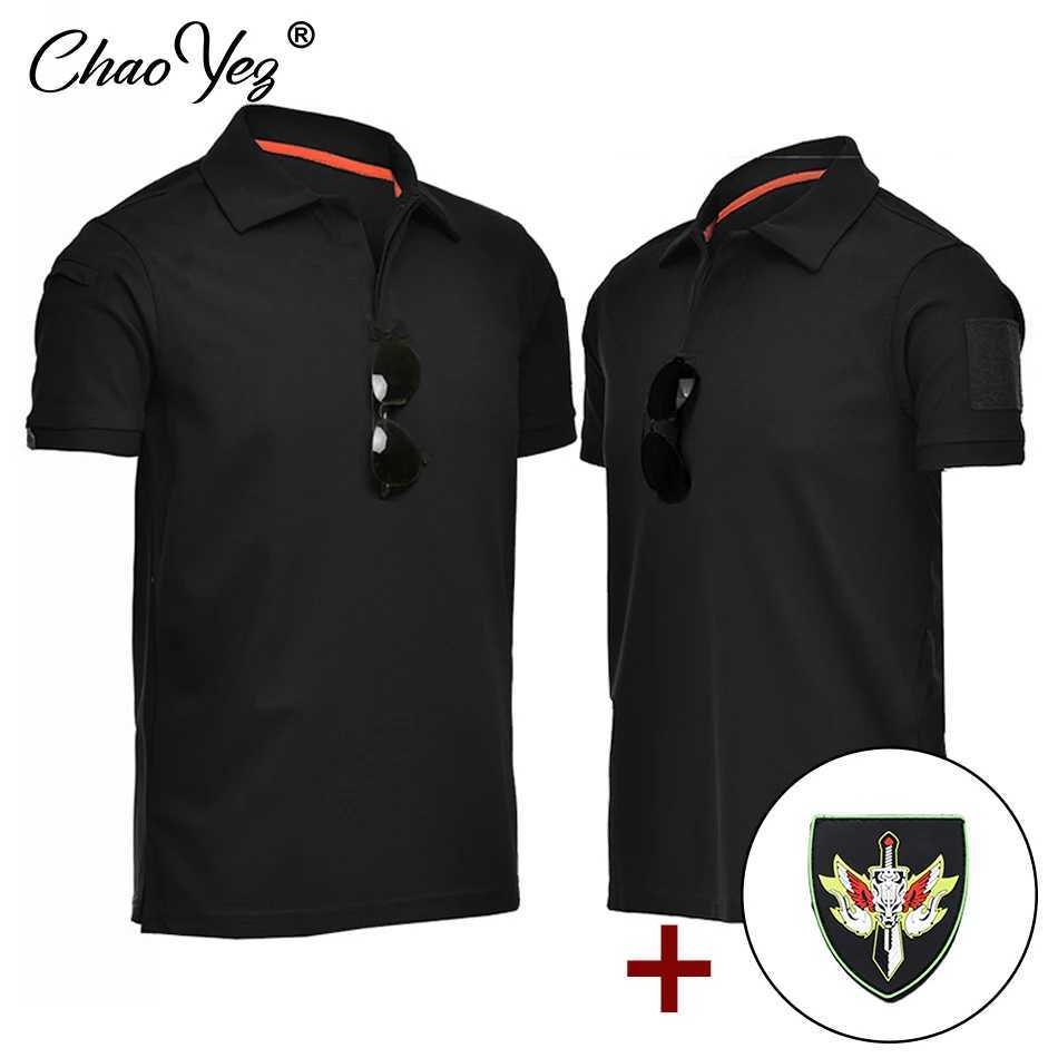Mens tactical polo T-shirt military combat T-shirt quick dry T-shirt outdoor hunting cam hiking O-neck lapel short Seve W250415