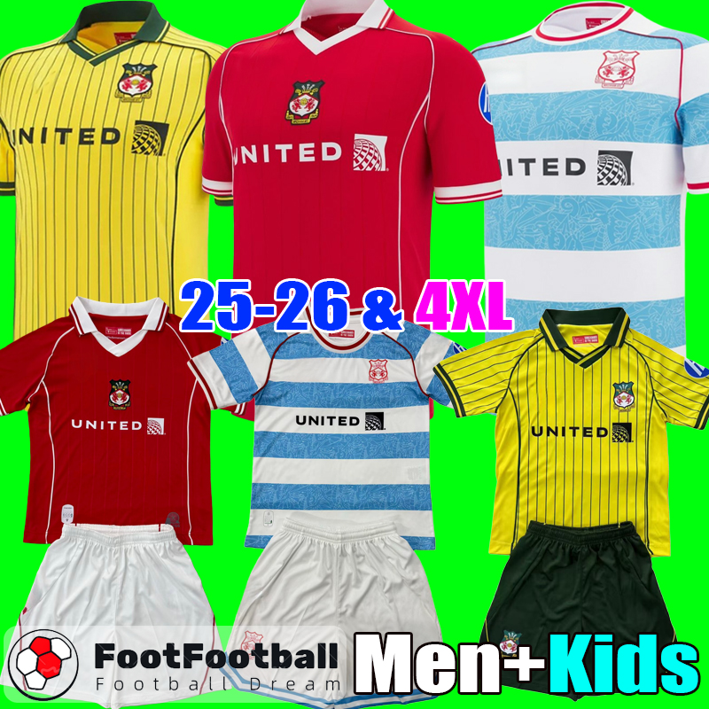 25 26 Wrexhams AFC Soccer Jerseys 2025 2026 Football Shirts Men Uniforms Kids Kits camiseta de futbol tops