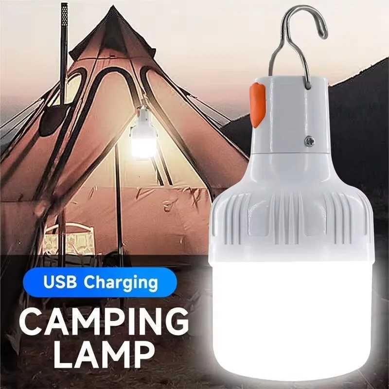 Outdoor USB Rechargeable LED Lamp Bulbs High Brightness Emergency Light Hook Up Camping Fishing Portable Lantern Night Lights M251115