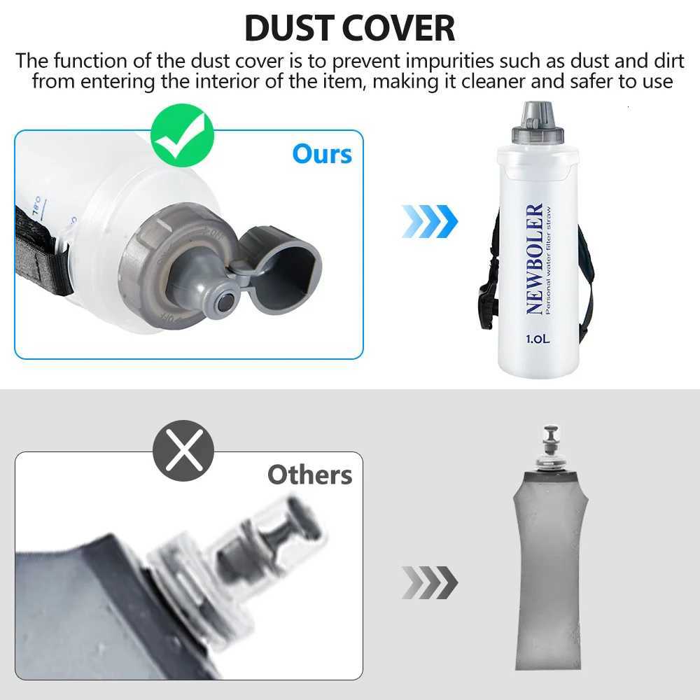 NEWBOLER Foldable Wristband Water Bottle 1L Soft Bottle TPU Moisturizing Water Bottle Running Fixed Anti Slip Outdoor SportsW251114