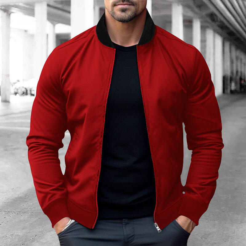 2025 Autumn/Winter New Top Stand up Collar Zipper Casual Long Sleeve Men's Hoodie Jacket