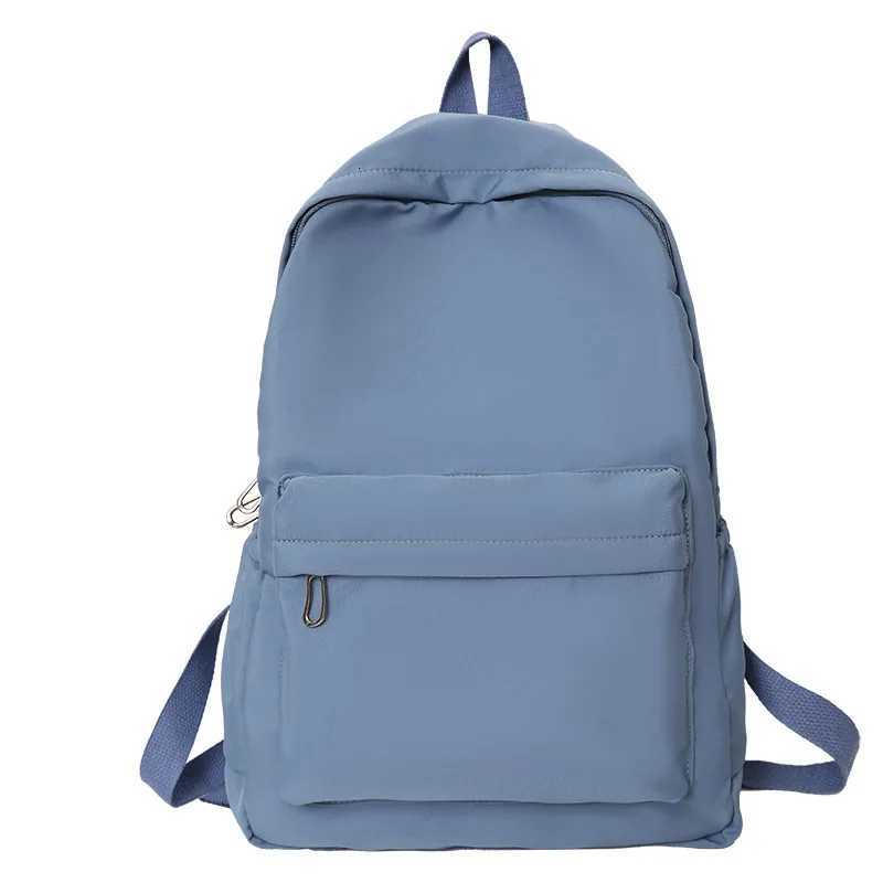 Women Schoolbag Waterproof Large Capacity School Backpack Smooth Zipper Solid Color Teens Girl Casual Daypack Bag Student SupplyW251114