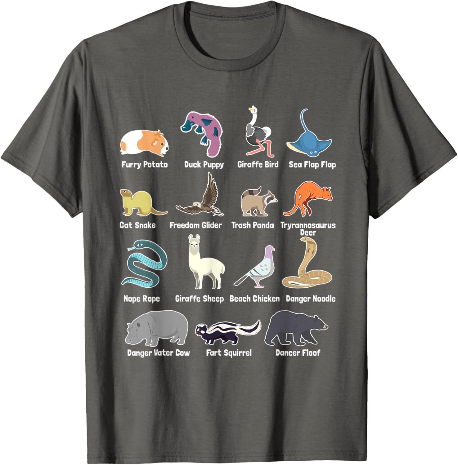 T shirt for Mens Animals Of The World - Rare Exotic Animals Funny Memes Gift Graphic Tee Casual Tops Clothes Short sleeve