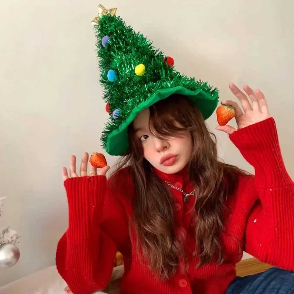 2025 Ins Christmas Tree Hat Creative Xmas Headwear for Girls Tinsel Christmas Headband Party Costume New Year Decor Supplies Y251115