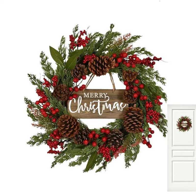 Outdoor Christmas Wreath Christmas Front Door Wreath 50cm/19inch Artificial Christmas Wreath Multifunctional ChristmasM251115