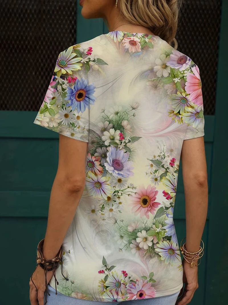 Christmas Camisetas Ropa De Mujer Ofertas 3D Printed Tshirt Flower Cartoon 2025 Summer Womens Clothing 250407