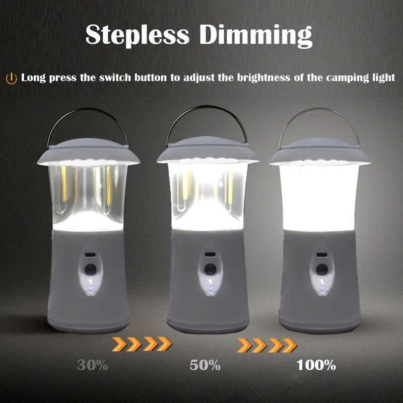 Vintage Tungsten Camping Lantern Portable LED Tent Light with 3-Levels Brightness 1200mAh Rechargeable Battery Flashlight M251115