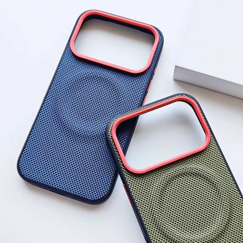 For iPhone 17 Pro Max 17 Air Case Luxury Magnetic Soft TPUNylon Woven Leather Back Anti-Fingerprint Cover for iPhone17 J251202