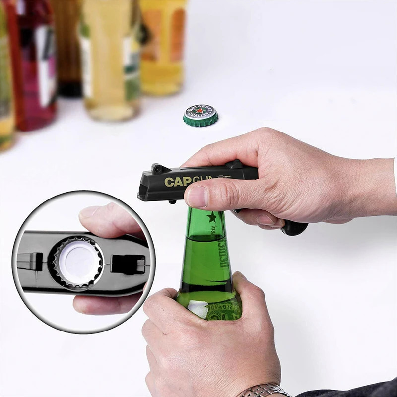 Creative Portable Cap Gun Bottle Opener Beer Bottles Open Capgun Drinking Opening Shooter Bar Outdoor Celebration 250414