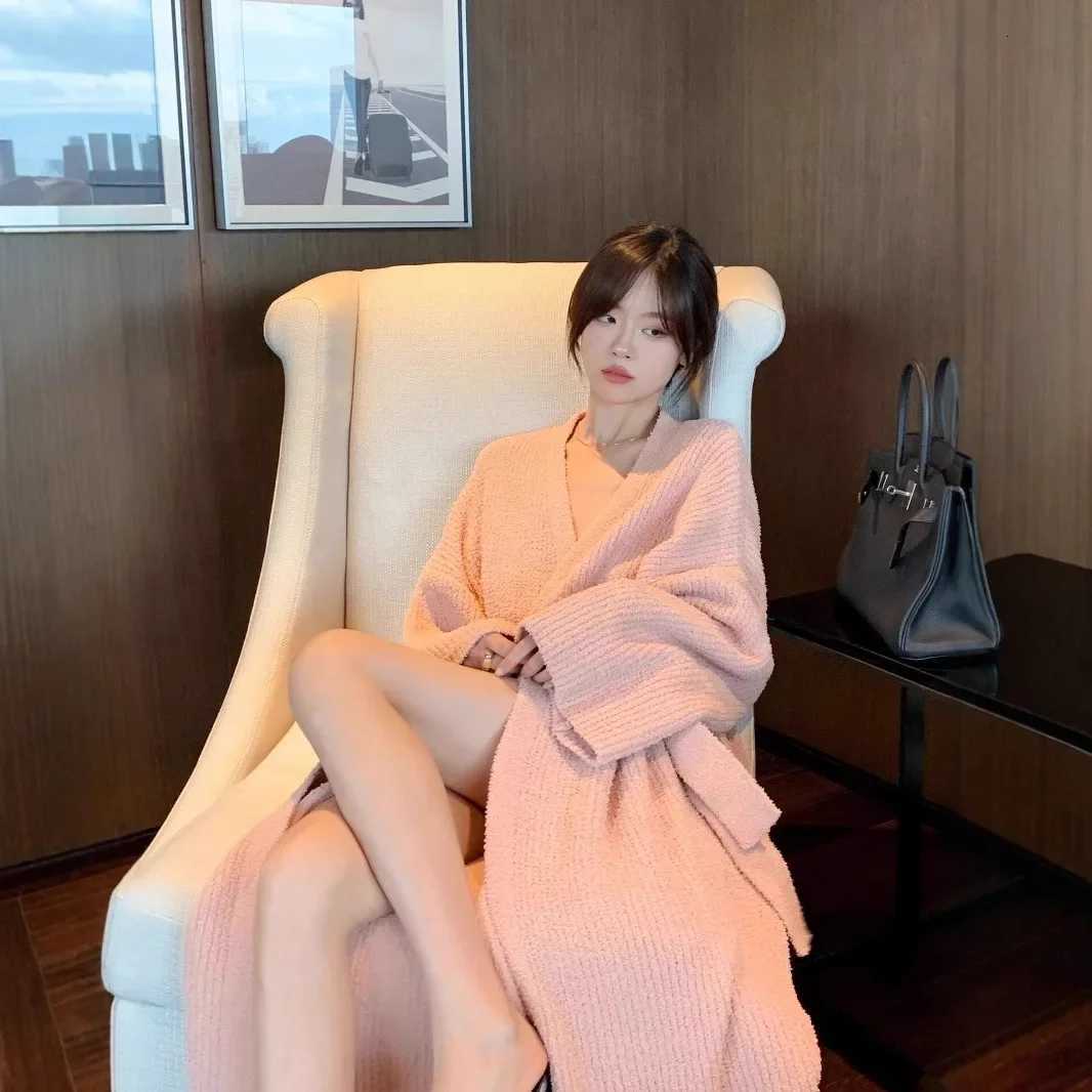 Korean Style Thickened Fleece Sleepwear Womens Winter New Style Plush Home Clothes Robe Nightgown Comfortable Underwear C251115