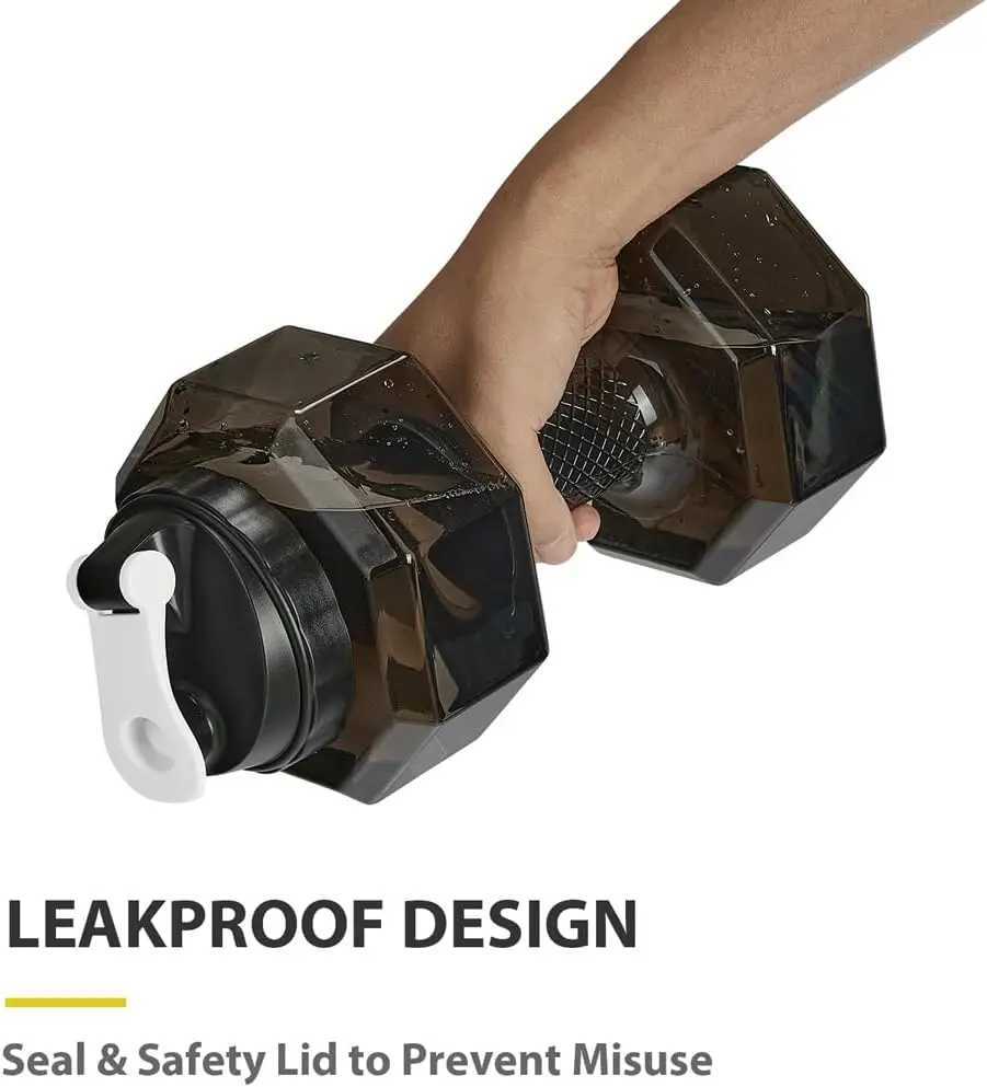 26L Dumbbell Sports Water Bottle Portable Fitness Exercise Water Jug for Arm Strength Gym Yoga Running Outdoors Cycling CampingW251114