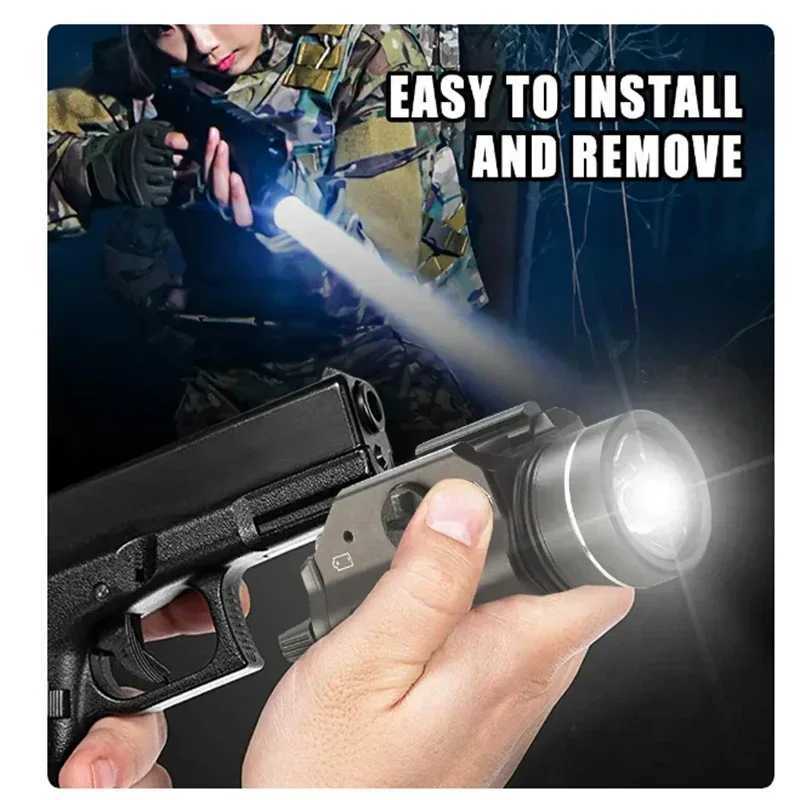 1000 LM TLR-1 Tactical LED Flashlight Hanging Hunting Scout Weapon Gun Light with Rail Locating Keys Fit 20mm Rail for Glock 17 Z251115 - view 7