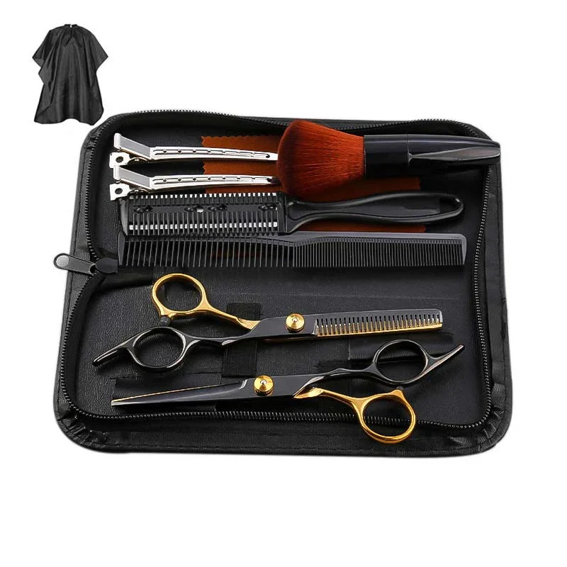 Hair Scissors Set Professional Barber Scissors Stainless Steel Scissors Hair Tools Hairdressing Hair Cutting Thinning Shears 250414