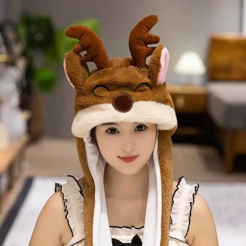Christmas Series Hat Green Monster Santa Claus Milu Deer Cartoon Kawaii Cute Plush Hat Winter Keep Warm Hat X-Mas Gift Kid Y251115