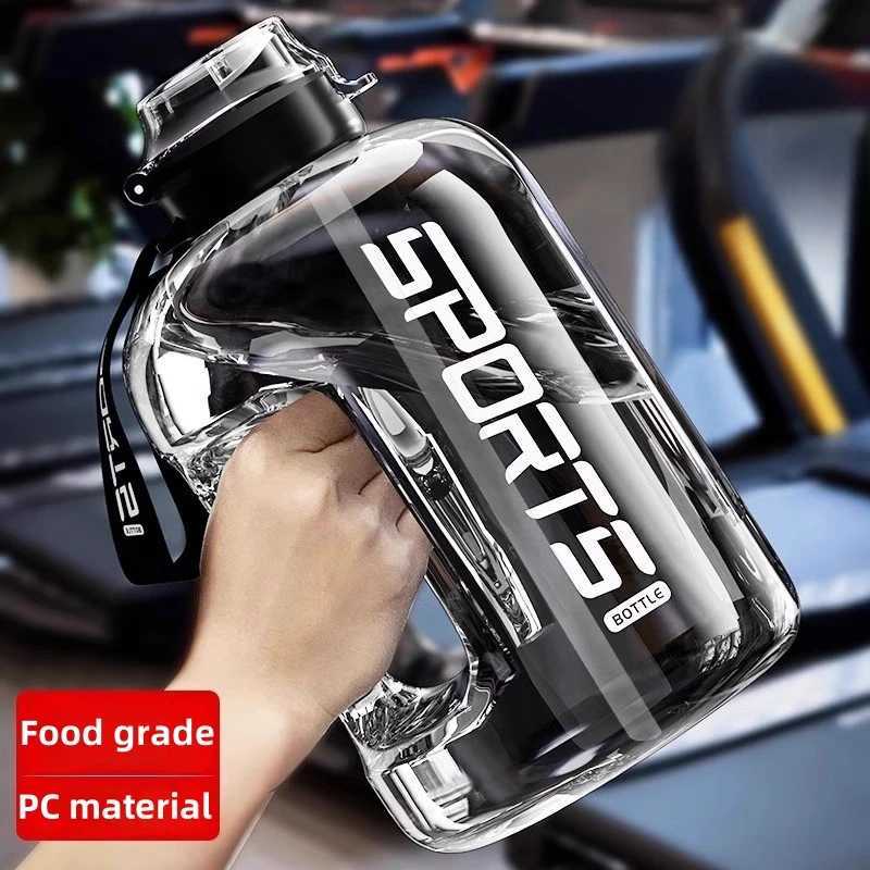1200ml Large Capacity Sports Water Bottle With Straw Leakproof Plastic Drinking Bottles Outdoor Travel Hiking Gym Jugs BBA FreeW251114