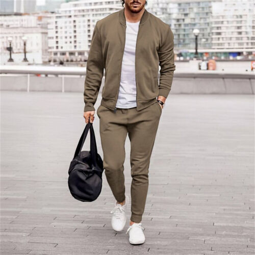 Sweatsuits 2 Mens Piece Jacket Sets Casual Pants Tracksuit Jogging Suit Athletic