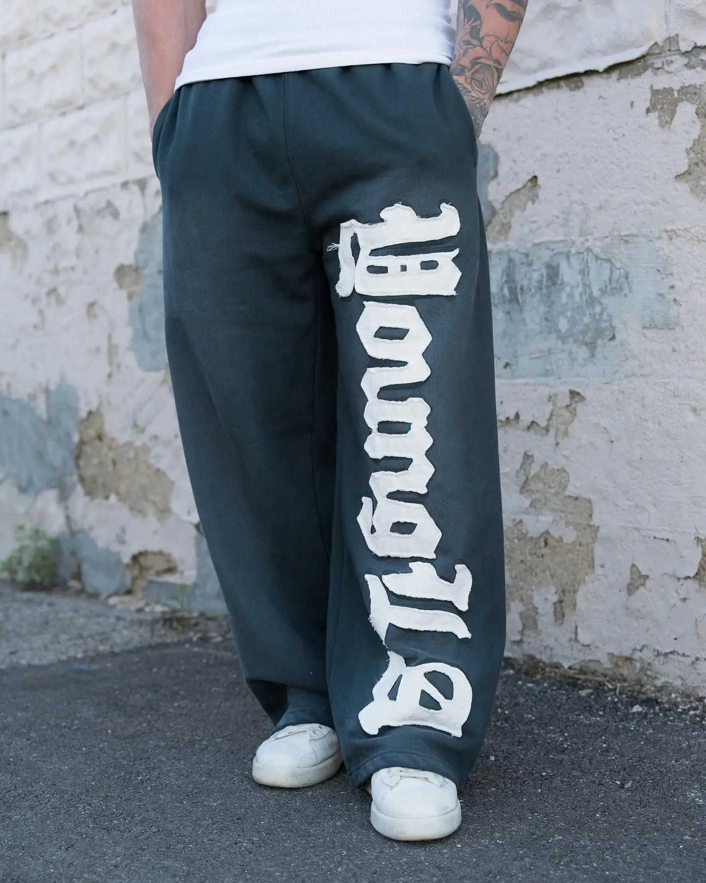 YOONGLA American style new mens sports pants for runners exercise and cotton embroidery straight leg pants casual pa X251115