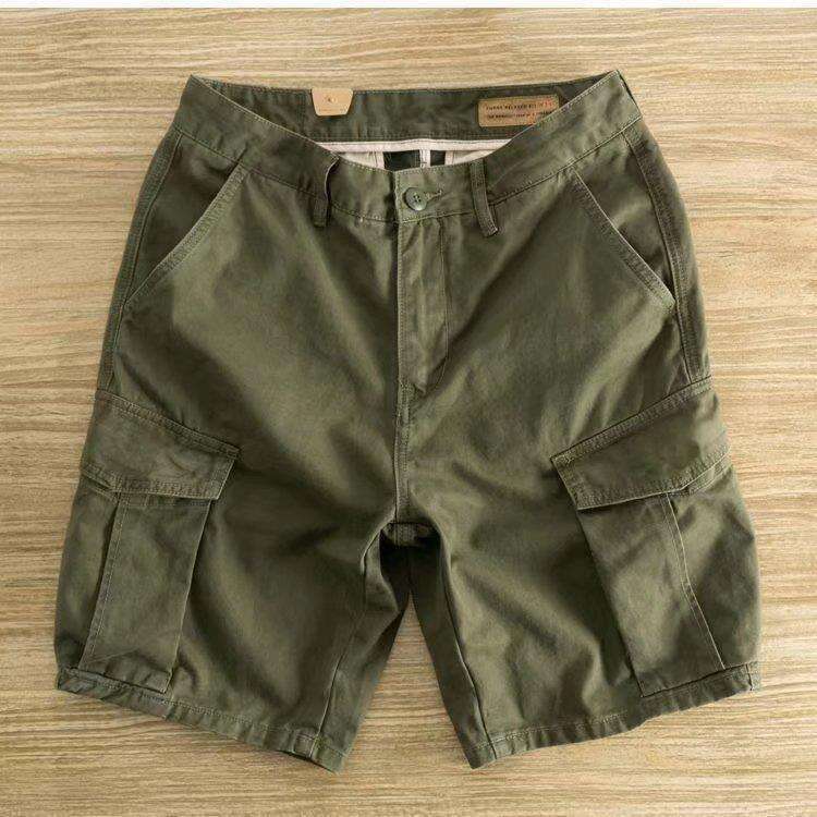 Summer trendy workwear shorts, loose fitting and worn-out casual capris, men's outerwear fashion shorts
