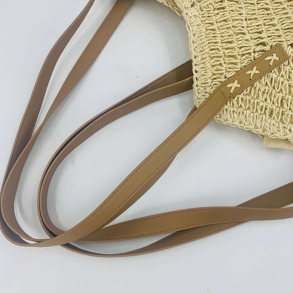Handmade Beach Bag Korean Style Ins New Hollowed Out Monofilament Fashionable Single Shoulder Crossbody Straw Woven Paper Rope Casual Women's Bag