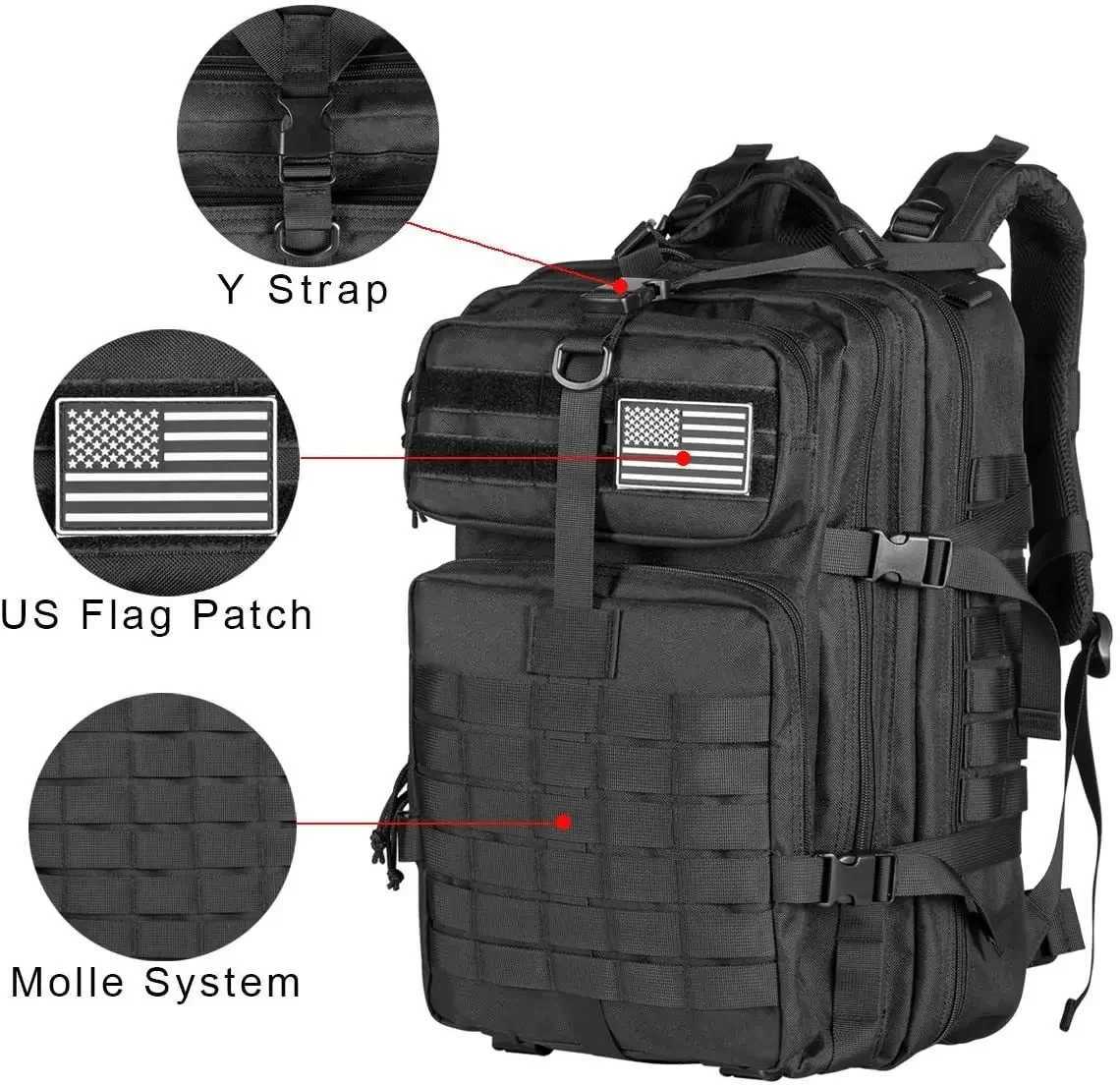 50L Man Tactical Backpacks Outdoor Traveling Bags Outdoor 3P School Pack EDC Molle Pack For Trekking Hunting BagW251114