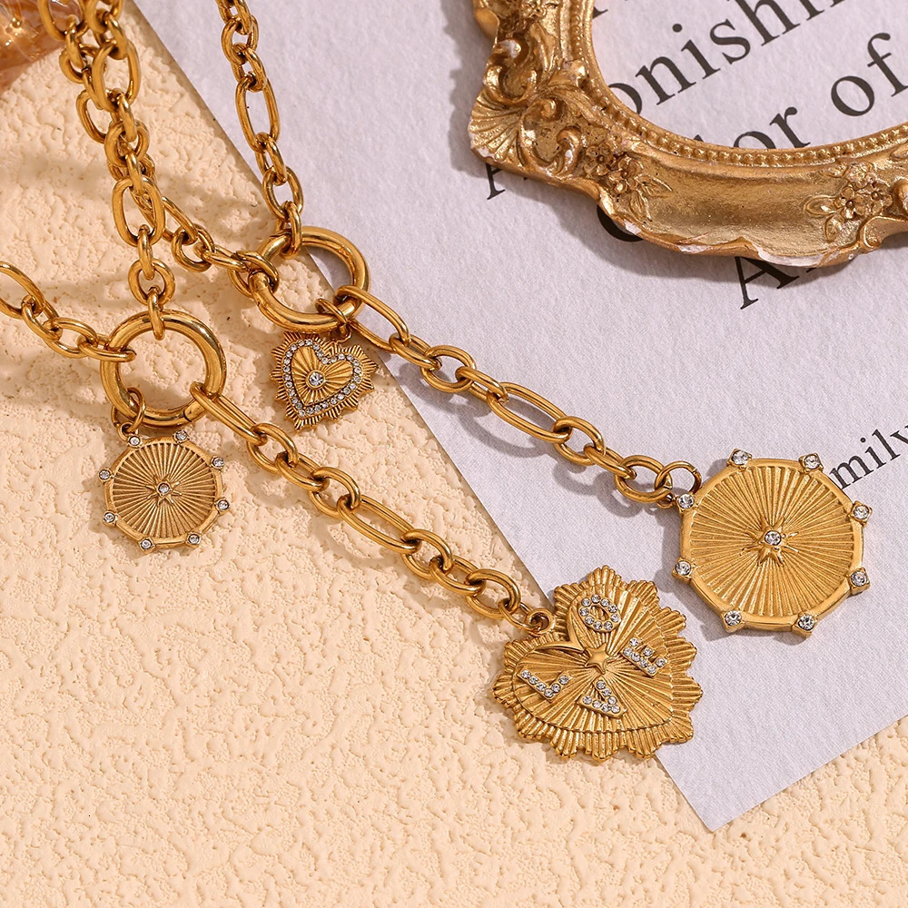 E. B.belle O-chain star shaped tassel pendant necklace made of stainless steel 18k gold-plated waterproof jewelry 250409