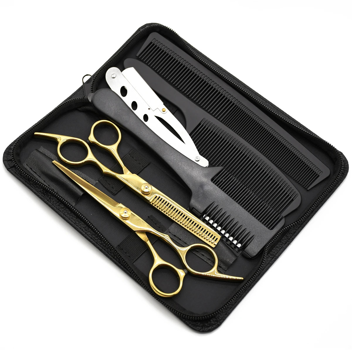 Hair Scissors 6 Japan Stainless Professional Hairdressing Scissors Barber Shop Hair Cutting Scissors Thinning Shears Razor Comb 250414