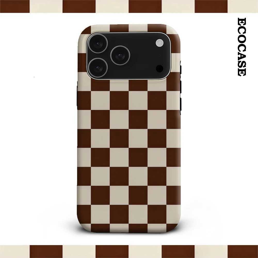 Brown and Beige Checkerboard IPhone17 Must-Haves Phone Case for IPhone 17 16 15 14 13 12 11 Pro Max Plus Double-layer Back Cover H251115