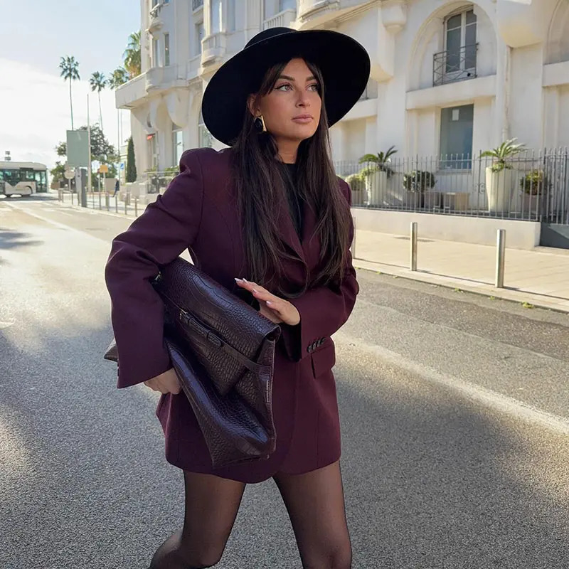 Waist pleated lapel jacket womens suit jacket single chest elegant and fashionable office womens jacket top-level formal attic 250415