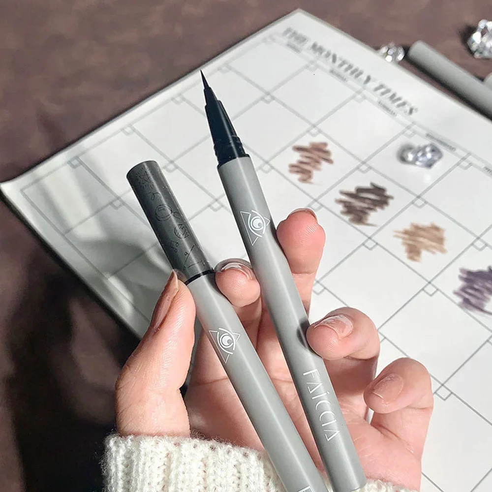 Liquid Eyebrow Pencil 4 Colors Very Fine Lying Silkworm Eyeliner Lasting Nature Water Proof Brown Gray Water-based Eyebrow Pen 250414