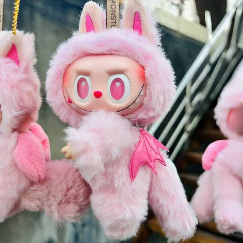 2025 Hot Copy 1 1 Monster Labubu Series Pink Angel Zimomo Handmade Facial Doll Pendant Kawaii Desktop Toy Customized Gift X250415