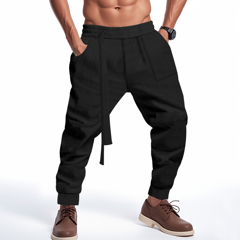 Spring/Summer New American Men's Casual Solid Color Youth Loose Leg Tight Pants