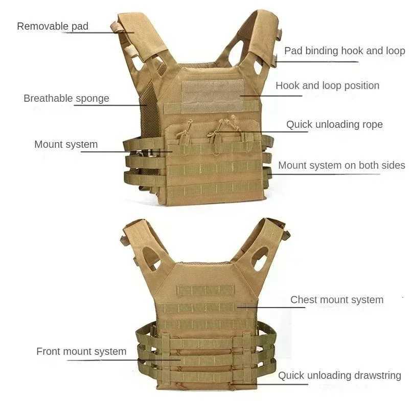 New Quick Release Buckle Tactical Vest JPC Triple Magazine Pouch Hunting Molle Plate Airsoft Accessory Carrier CS Game Vest Gear XJ251114