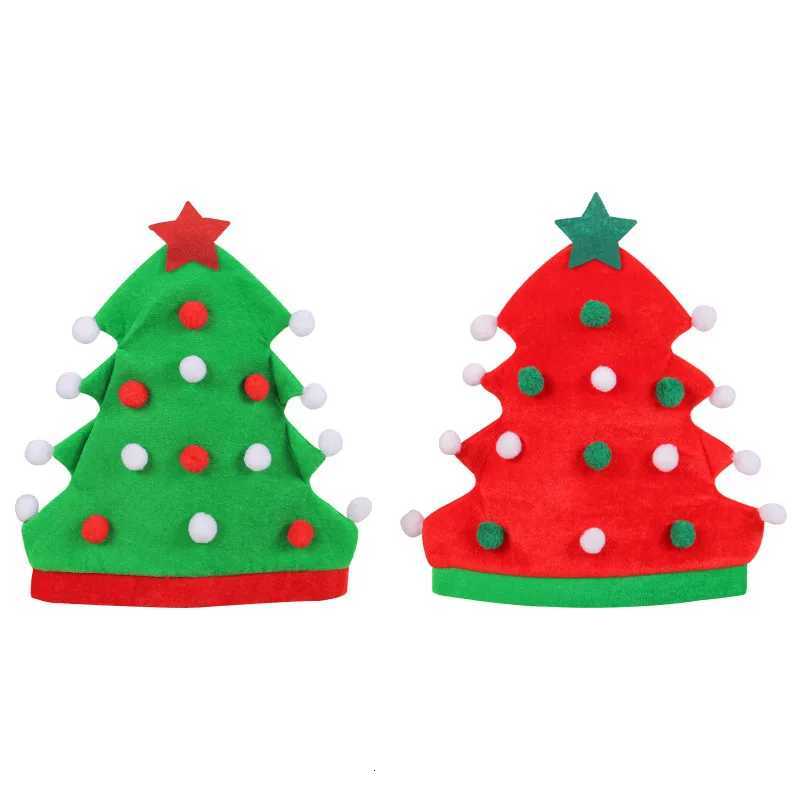 Christmas Hat Xmas Tree Shape Red Green Hat For Adults And Kids 2025 New Year Festive Party Noel Christmas Gift cap Decoration Y251115