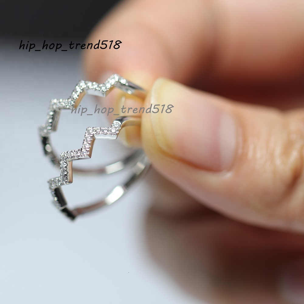 To My Best Friend Highs and Lows Inspirational Ring Adjustable Opening Wave Pattern Moissanite Inlaid Ring Wavy Zigzag Ring Gift