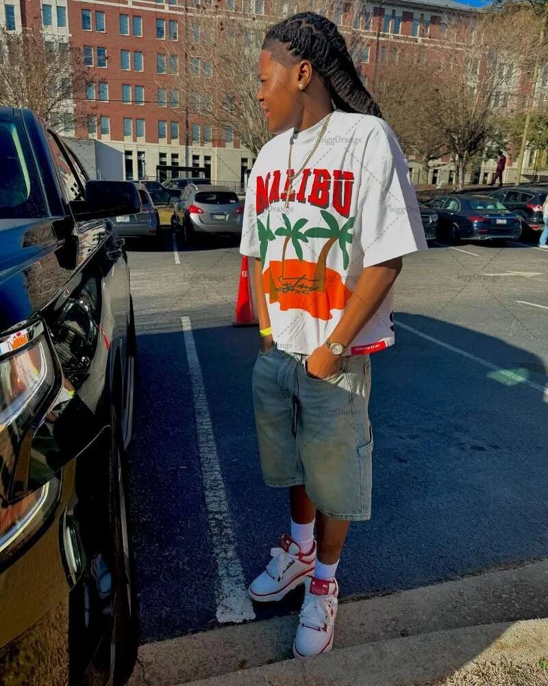 2025 New American Street Hip-hop Retro Casual Loose Cotton T-shirt Men Y2K Haruku Gothpunk Fashion Oversized Top Women