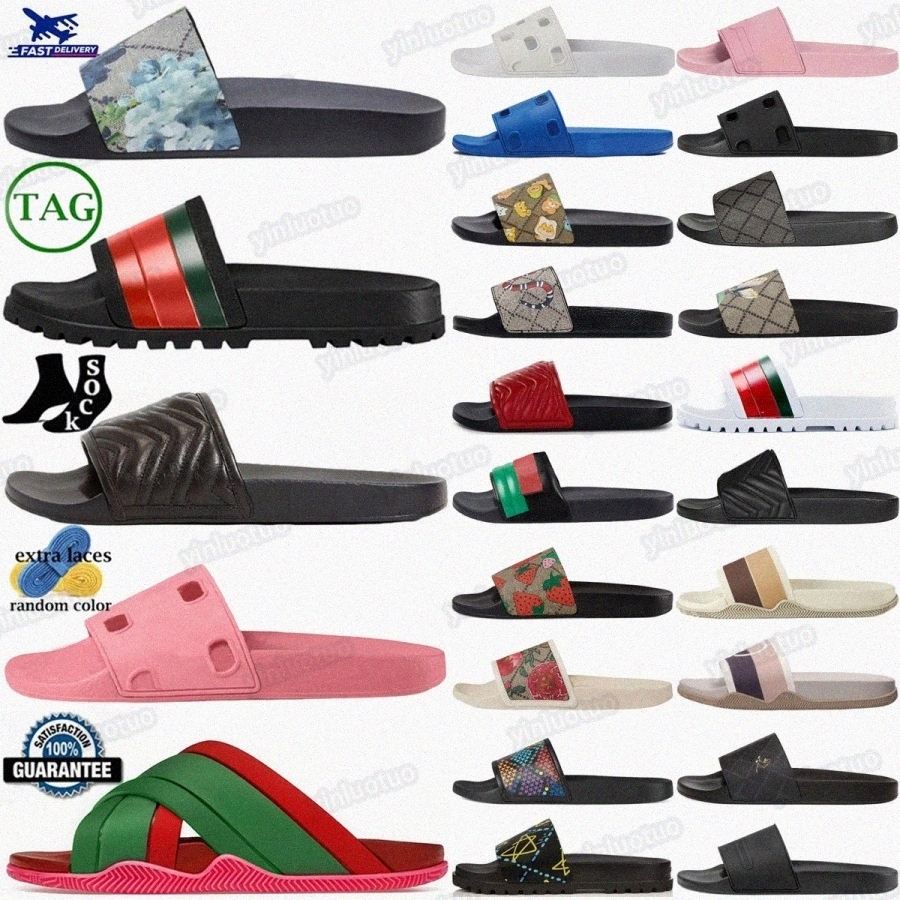 designer slides slide Web slippers Pink Rubber sliders Interlocking Sandal slipper White men mens Black Womens sandalsFcwI#