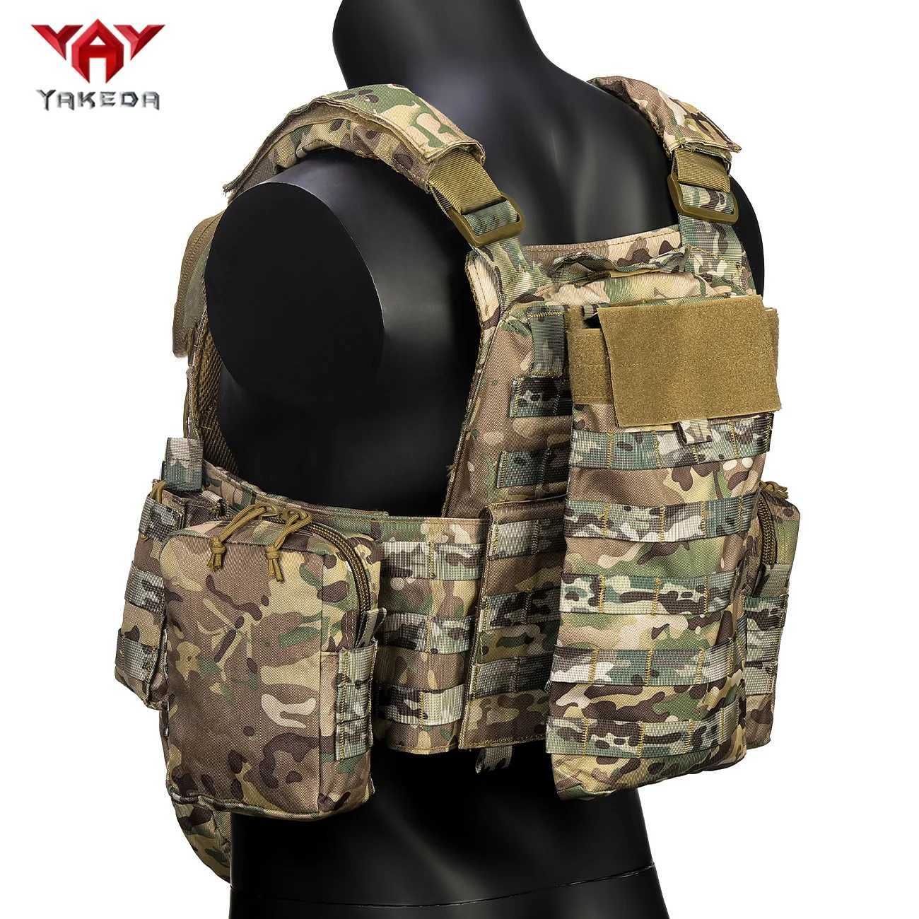 YAKEDA Multiple Equipment Bags Hunting Vest with Front Triple Equipment Bag and Several Accessory Pockets XJ251114