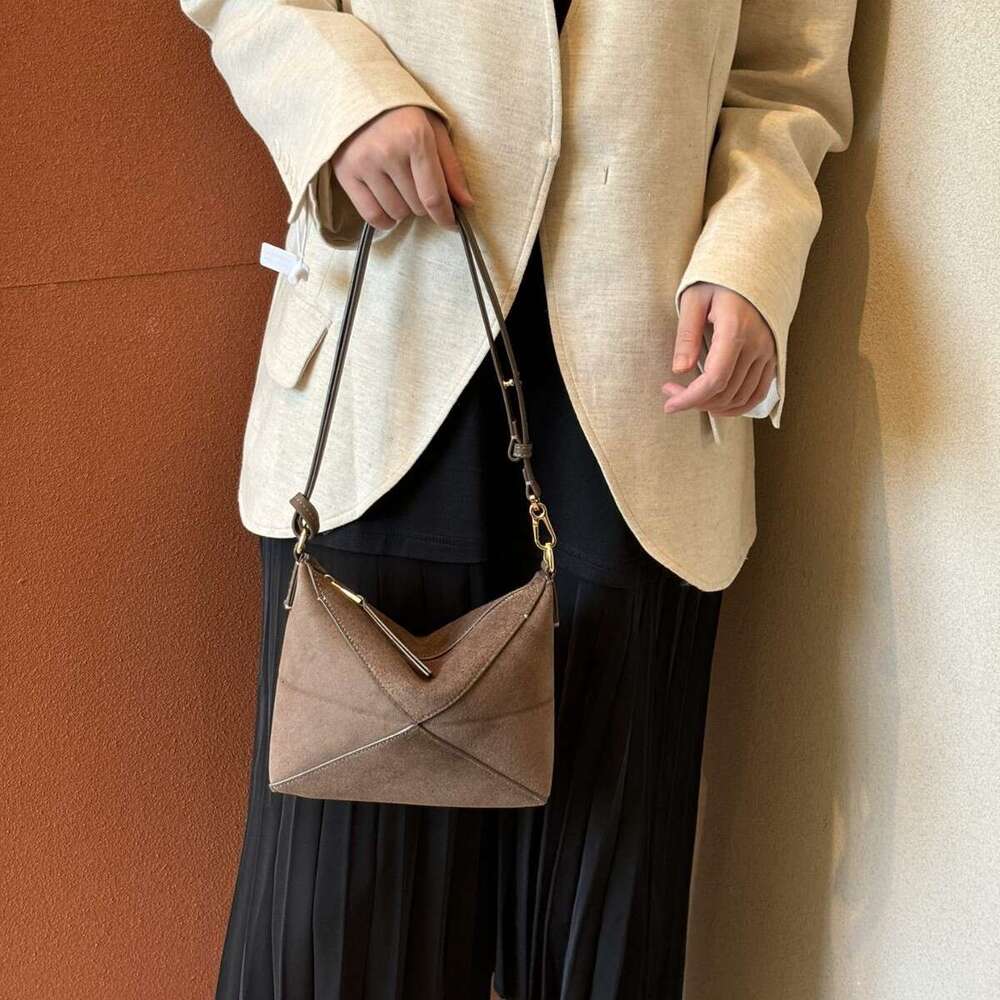 Mm Women's Bags 24 New Geometric Folding Frosted Leather, Single Shoulder Armpit Bag, Handbag Design, Casual Women's Bag