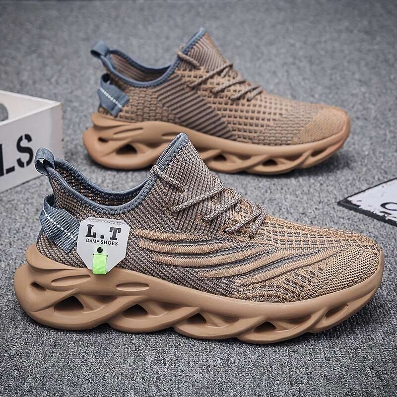 shoes designer Men's sneaker Lightweight Breathable Running Shoes Geometric Pattern Knit Upper, Stability Sports Casual trainers high quality Upp
