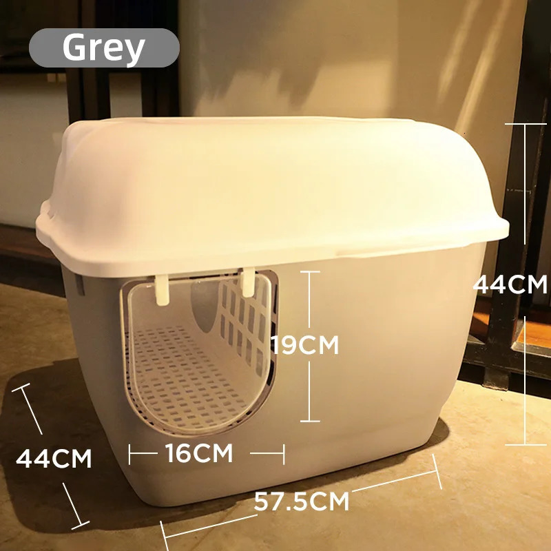 HOOPET Cat Litter Box Large Capacity Cat Litter boxes with Hallway Pet Pan Supplies for Cats and Kittens Splash proof litters 250414