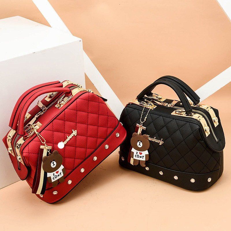 European And American New Fashion Women's With Gge Fragrant Style Handheld Small Boston Shoulder Bag