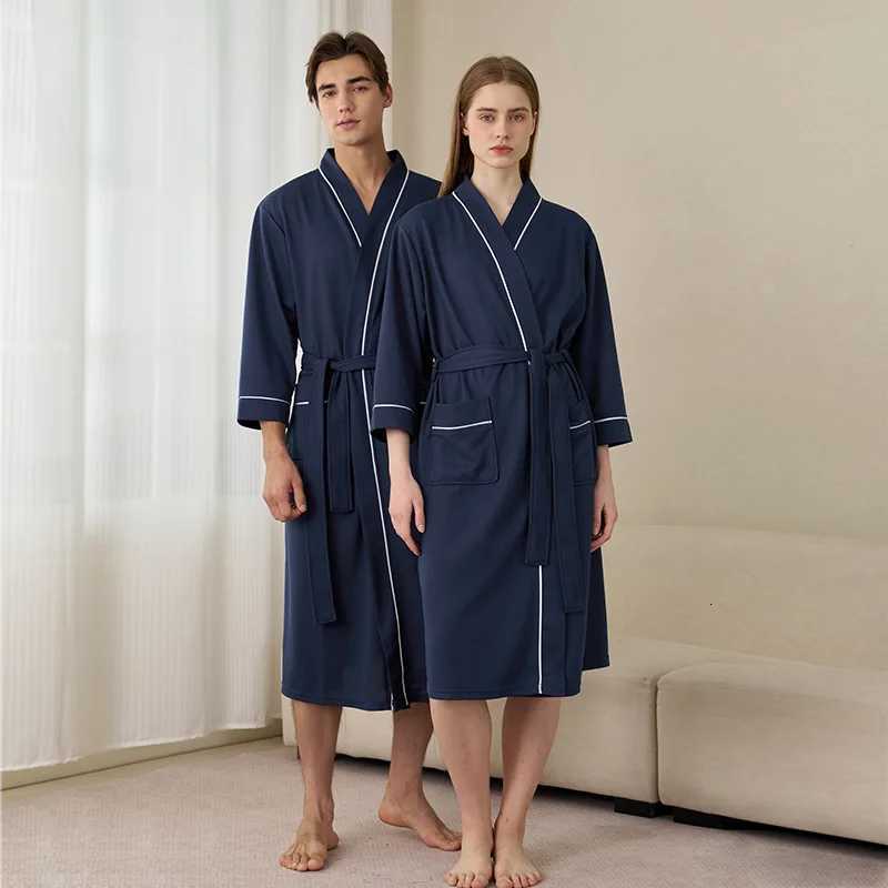 Waffle Robes For Women And Men Spring Summer Thin Bathrobenightgown Home Service Basic Quick-dry Hotel Bathrobe C251115