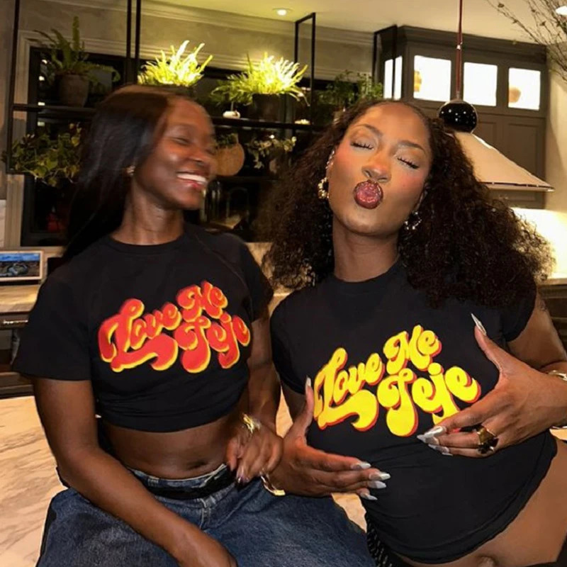 Summer Fashion Y2K Casual vintage Womens Clothing Letter Sexy T-shirt streetwear personality Short sleeved crop top baby tee 250415