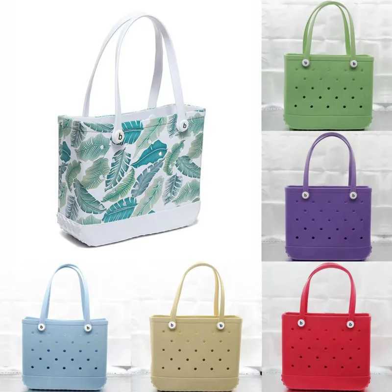 Durable EVA waterproof jelly beach tote bag large capacity summer storage shoulder bag new oversized womens shopping bag W250415