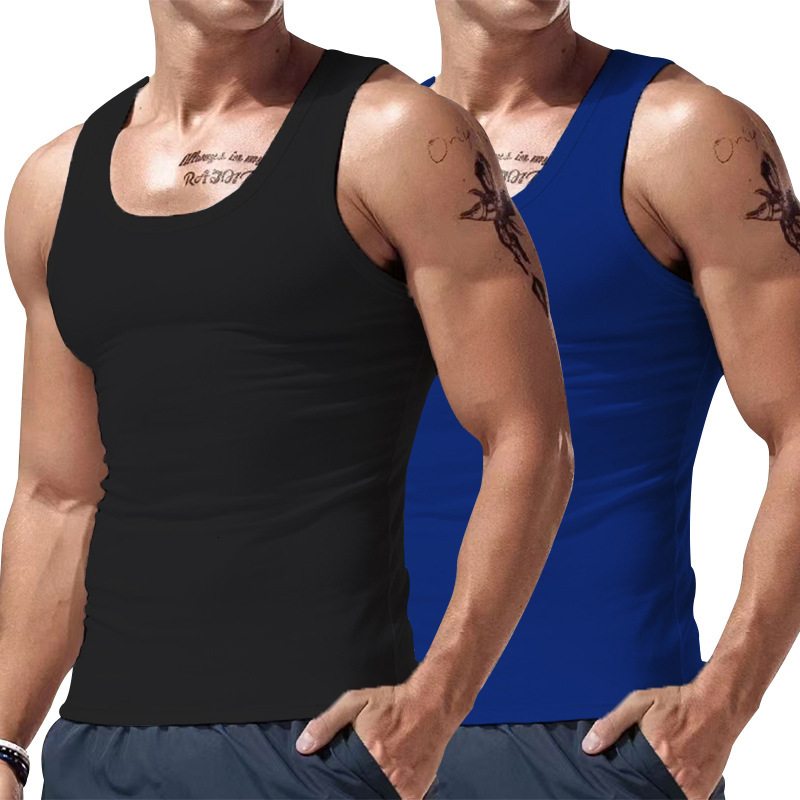 New American men's with trendy hurdle sports fitness for men in spring summer, multi-color sweatshirt and tank top as a base